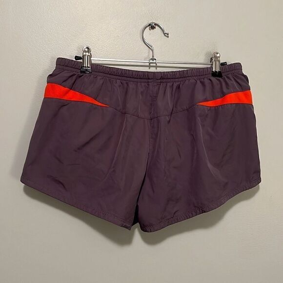 New Balance Gray & Orange Pull On Athletic Running Shorts - Picture 4 of 6